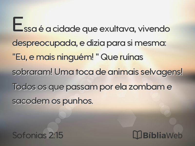Sofonias 2:15 em imagem para compartilhar