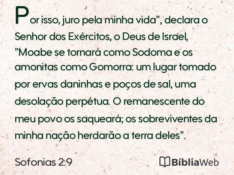 Sofonias 2:9 em imagem para compartilhar