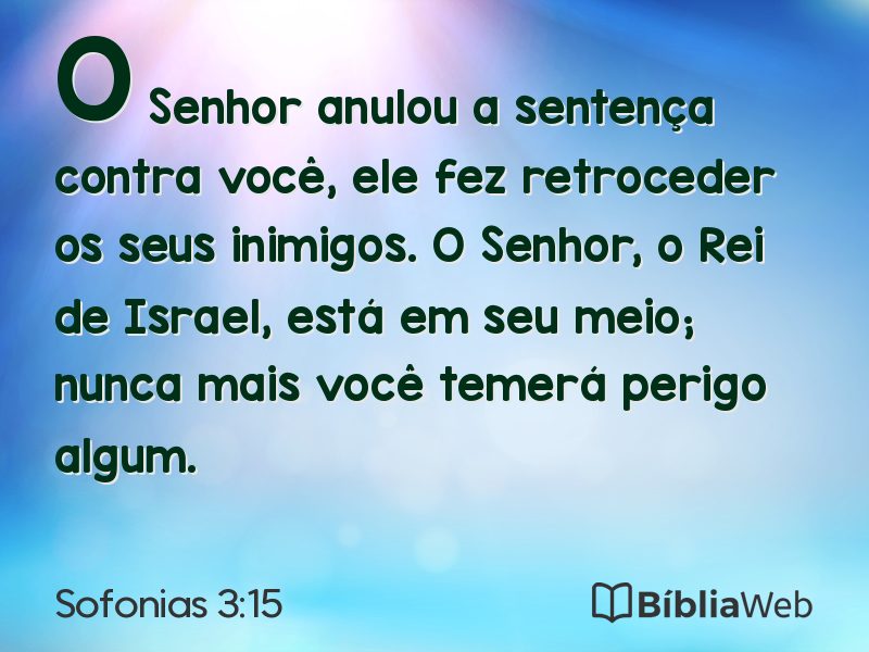 Sofonias 3:15 em imagem para compartilhar