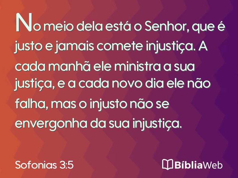 Sofonias 3:5 em imagem para compartilhar