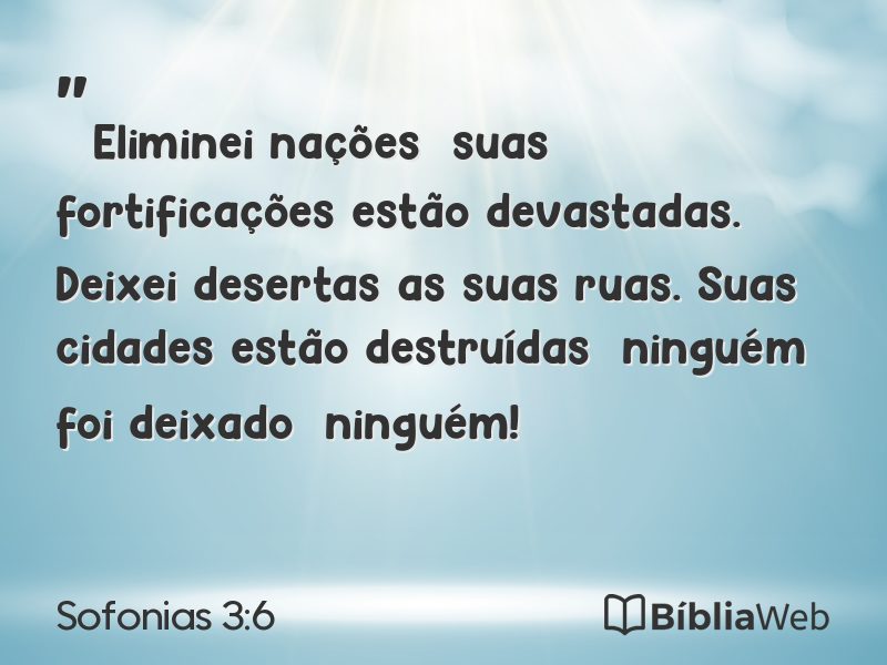 Sofonias 3:6 em imagem para compartilhar