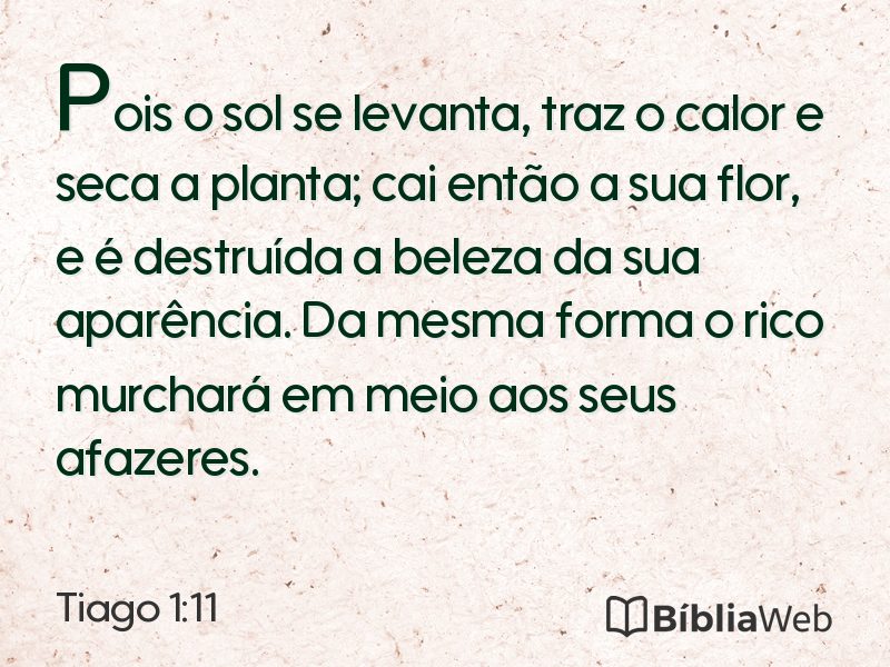 Tiago 1:11 em imagem para compartilhar