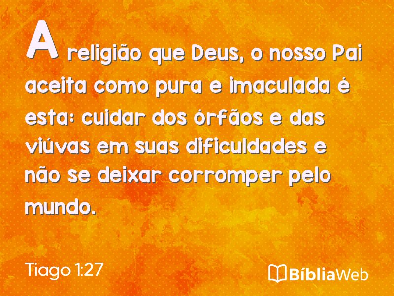 Tiago 1:27 em imagem para compartilhar