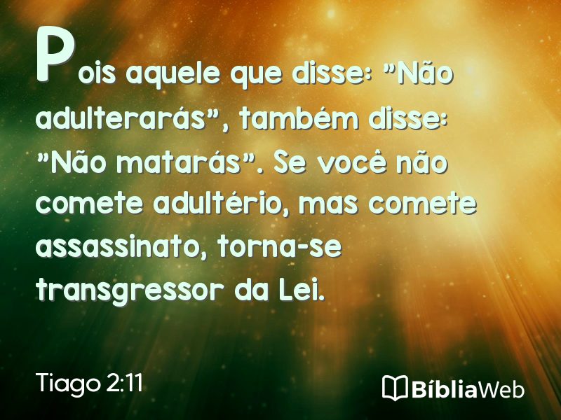Tiago 2:11 em imagem para compartilhar