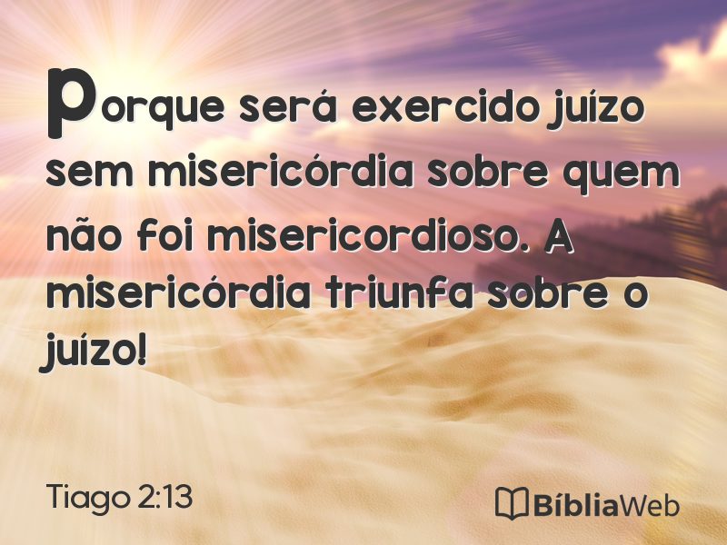 Tiago 2:13 em imagem para compartilhar
