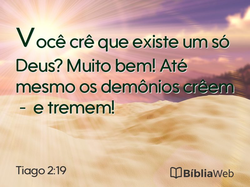 Tiago 2:19 em imagem para compartilhar