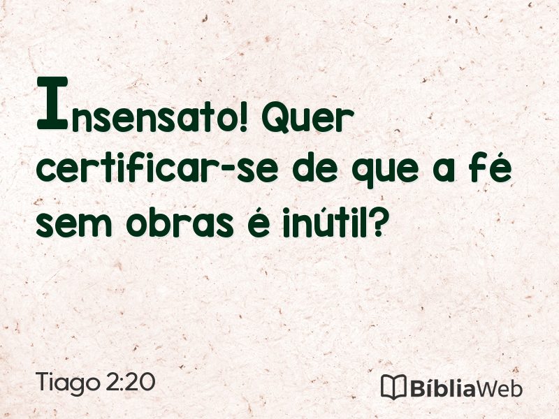 Tiago 2:20 em imagem para compartilhar