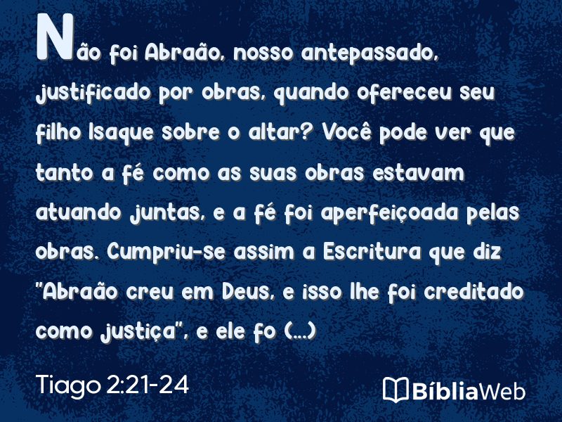 Tiago 2:21-24 em imagem para compartilhar