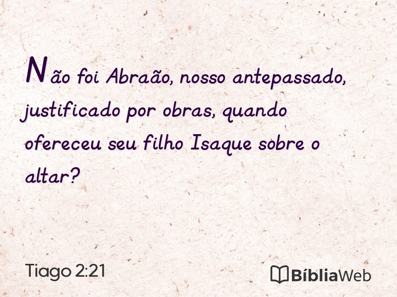 Tiago 2:21 em imagem para compartilhar