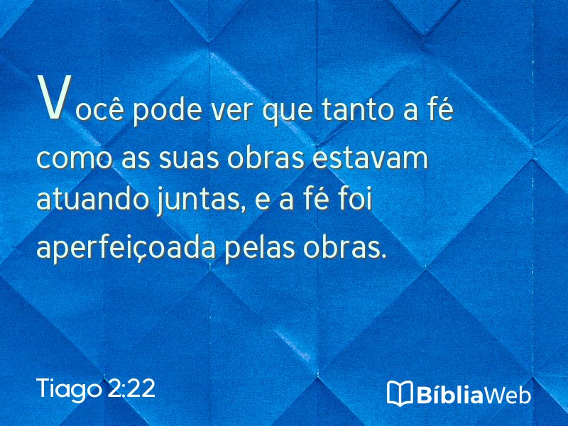 Tiago 2:22 em imagem para compartilhar