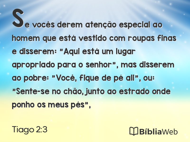 Tiago 2:3 em imagem para compartilhar