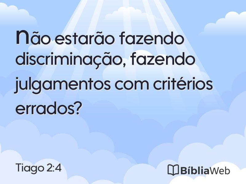 Tiago 2:4 em imagem para compartilhar
