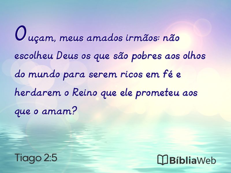 Tiago 2:5 em imagem para compartilhar