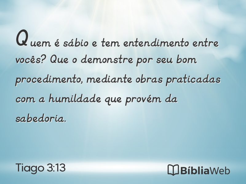 Tiago 3:13 em imagem para compartilhar