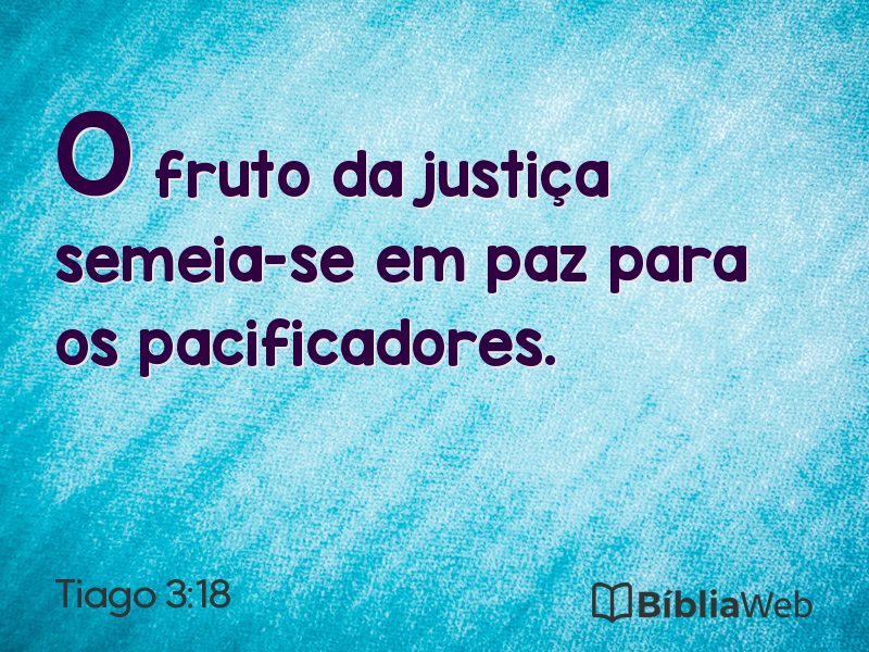 Tiago 3:18 em imagem para compartilhar