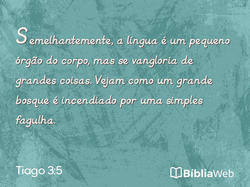 Tiago 3:5 em imagem para compartilhar