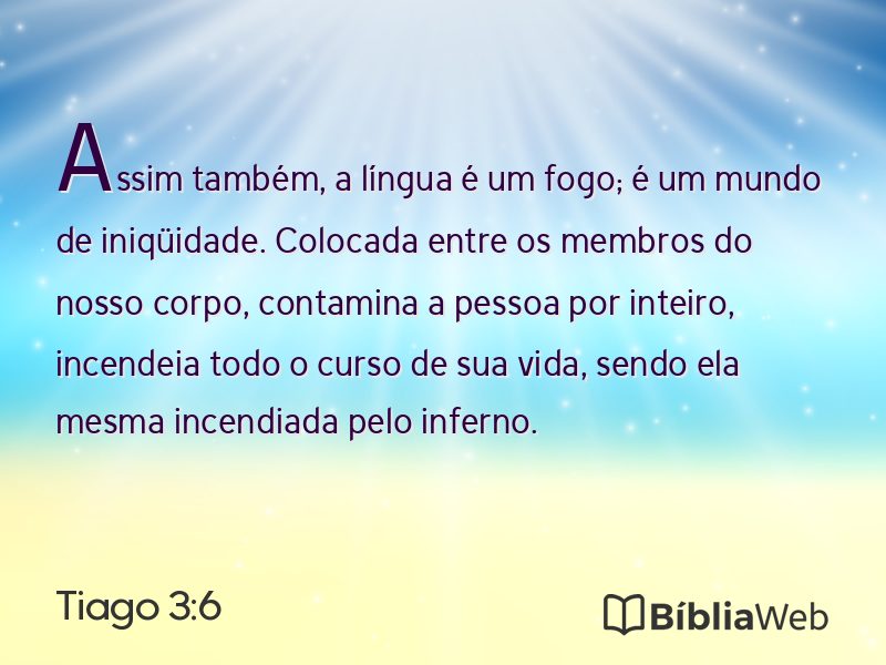 Tiago 3:6 em imagem para compartilhar