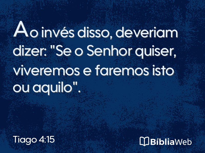 Tiago 4:15 em imagem para compartilhar