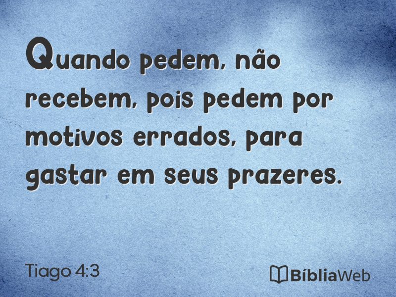 Tiago 4:3 em imagem para compartilhar