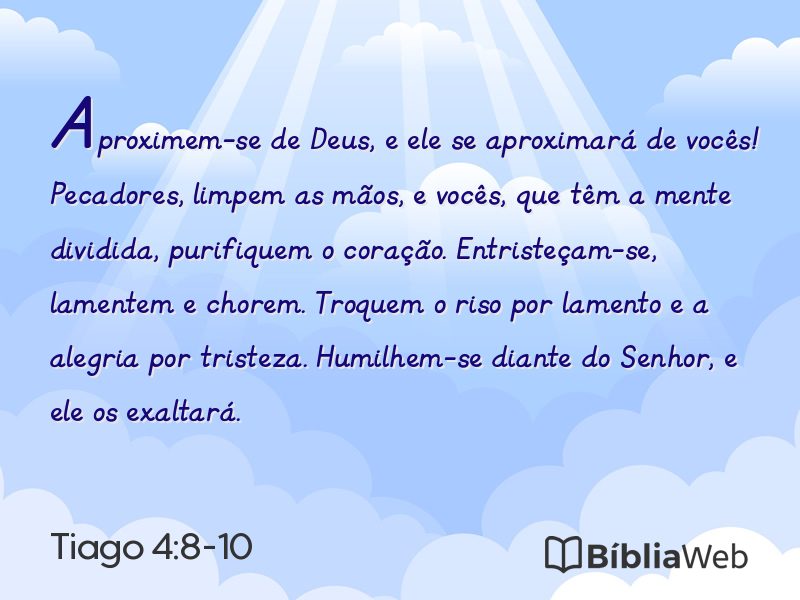 Tiago 4:8-10 em imagem para compartilhar