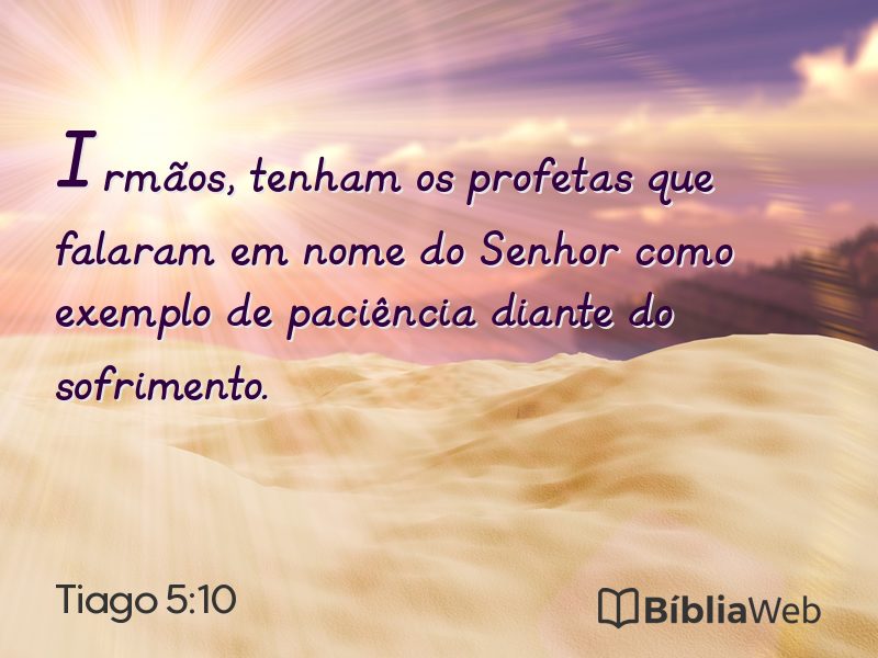 Tiago 5:10 em imagem para compartilhar