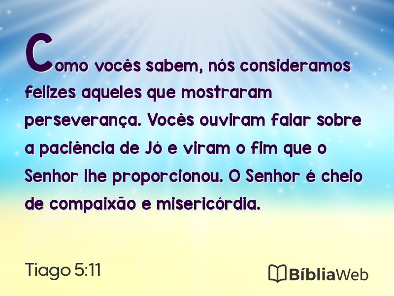 Tiago 5:11 em imagem para compartilhar
