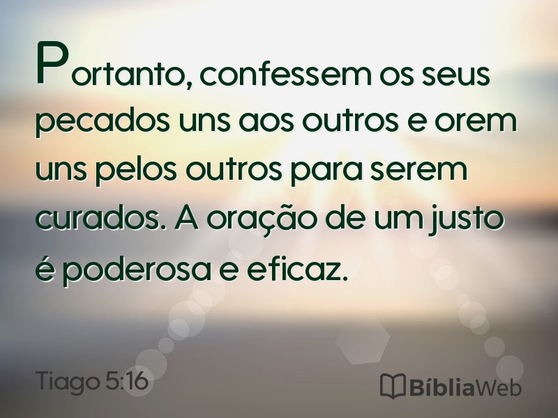 Tiago 5:16 em imagem para compartilhar