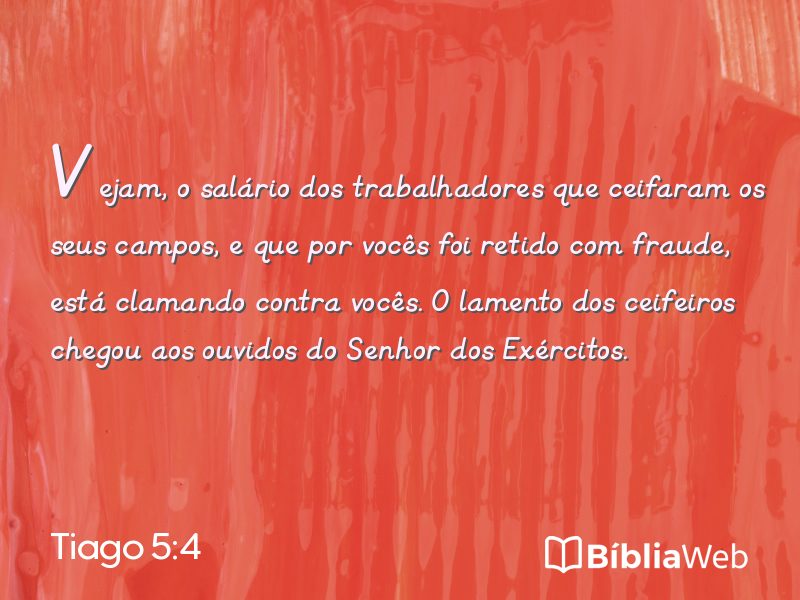 Tiago 5:4 em imagem para compartilhar