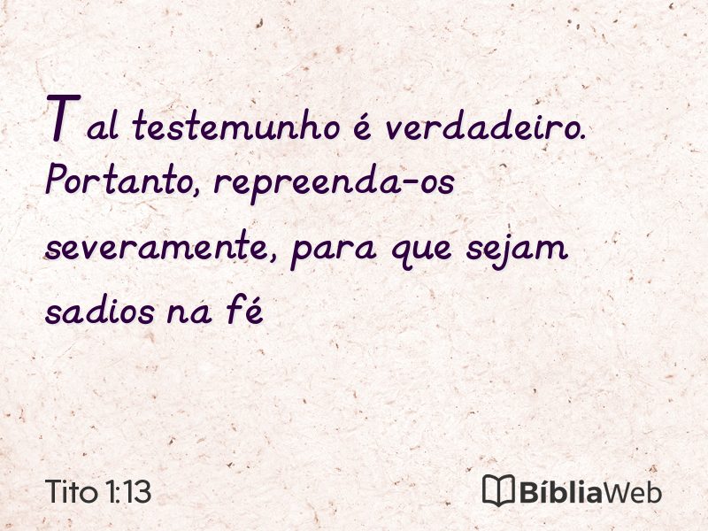 Tito 1:13 em imagem para compartilhar