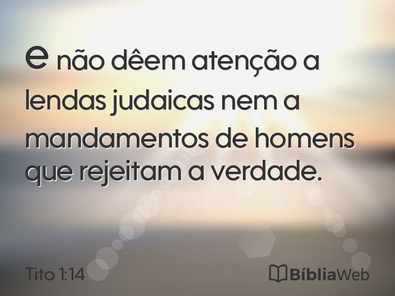 Tito 1:14 em imagem para compartilhar