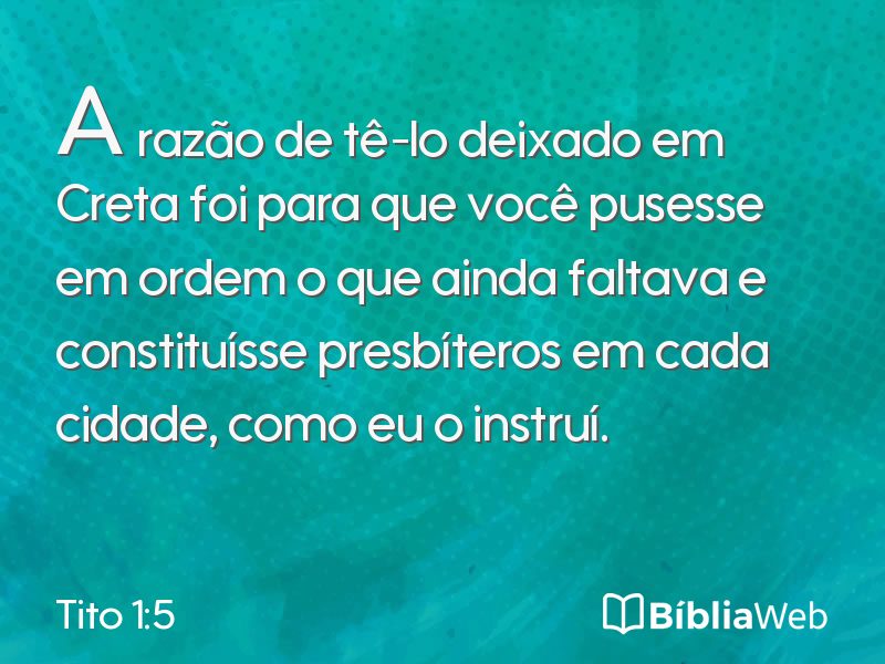 Tito 1:5 em imagem para compartilhar