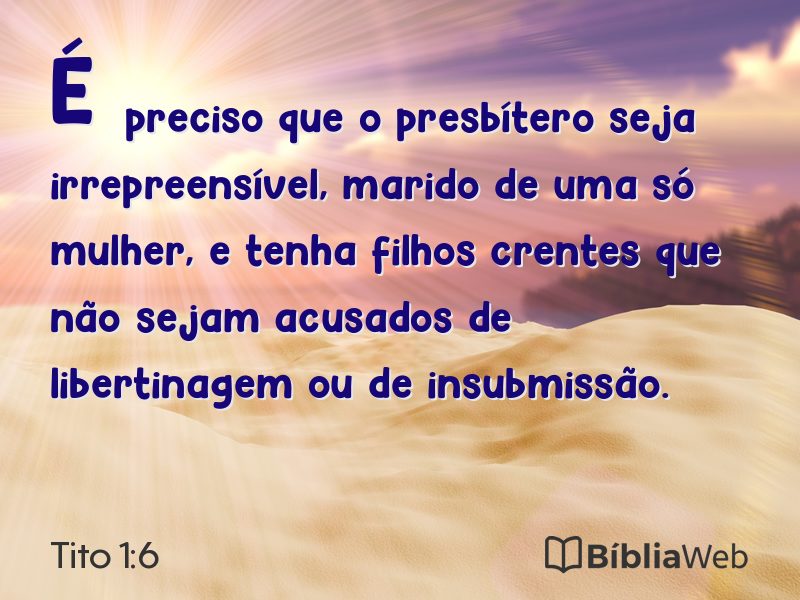Tito 1:6 em imagem para compartilhar