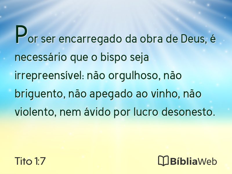 Tito 1:7 em imagem para compartilhar