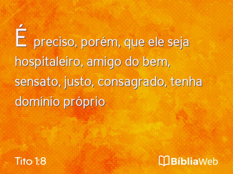 Tito 1:8 em imagem para compartilhar