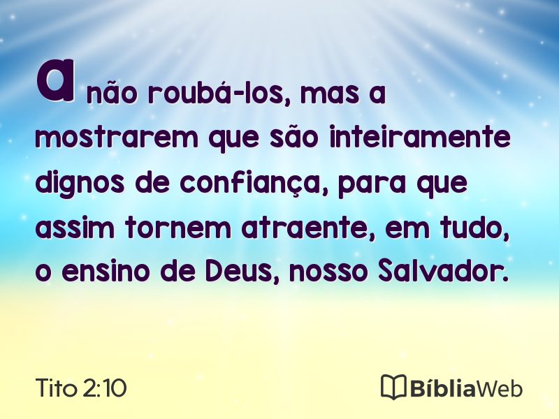 Tito 2:10 em imagem para compartilhar