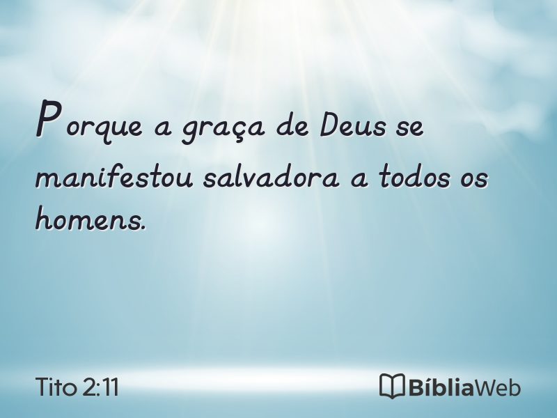 Tito 2:11 em imagem para compartilhar