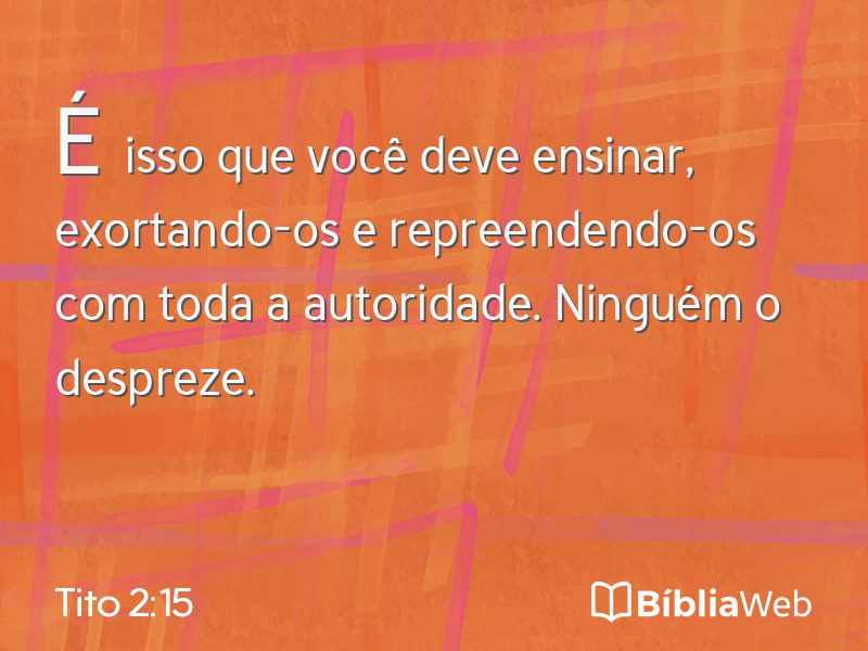 Tito 2:15 em imagem para compartilhar