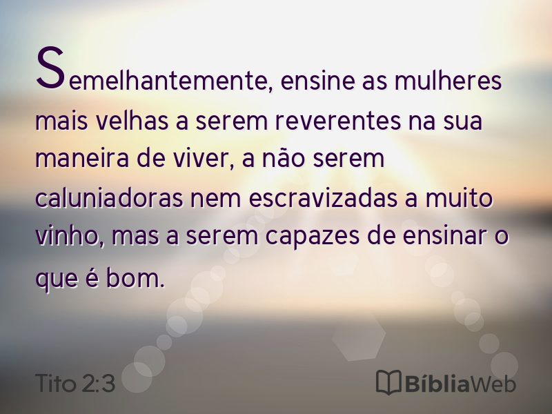 Tito 2:3 em imagem para compartilhar