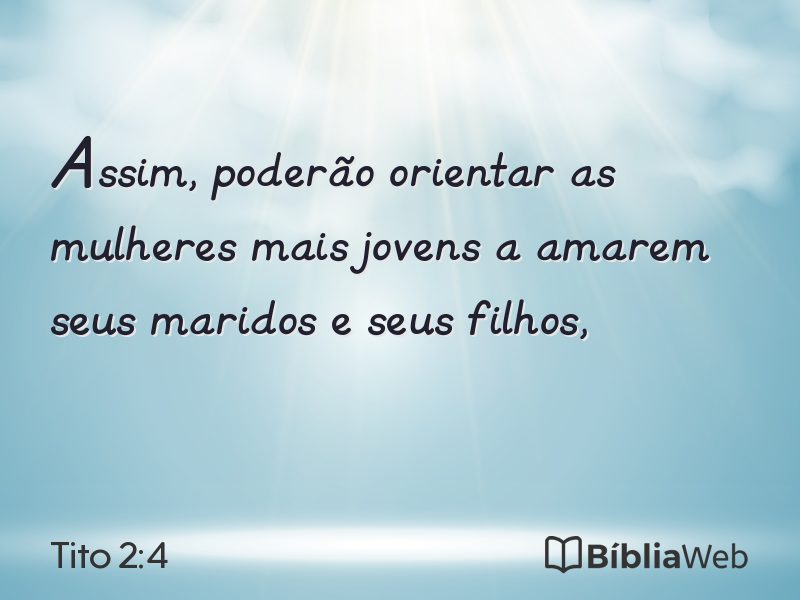 Tito 2:4 em imagem para compartilhar