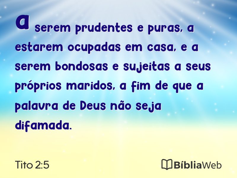 Tito 2:5 em imagem para compartilhar