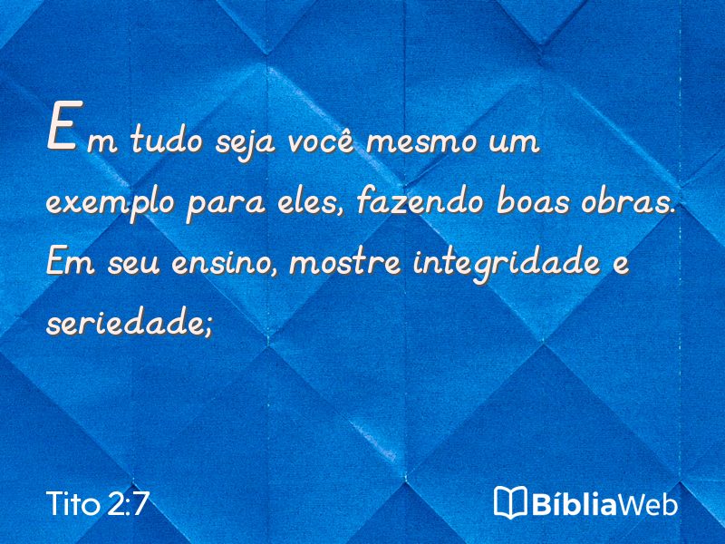 Tito 2:7 em imagem para compartilhar