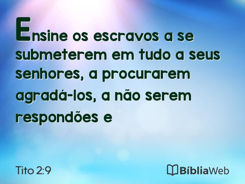 Tito 2:9 em imagem para compartilhar