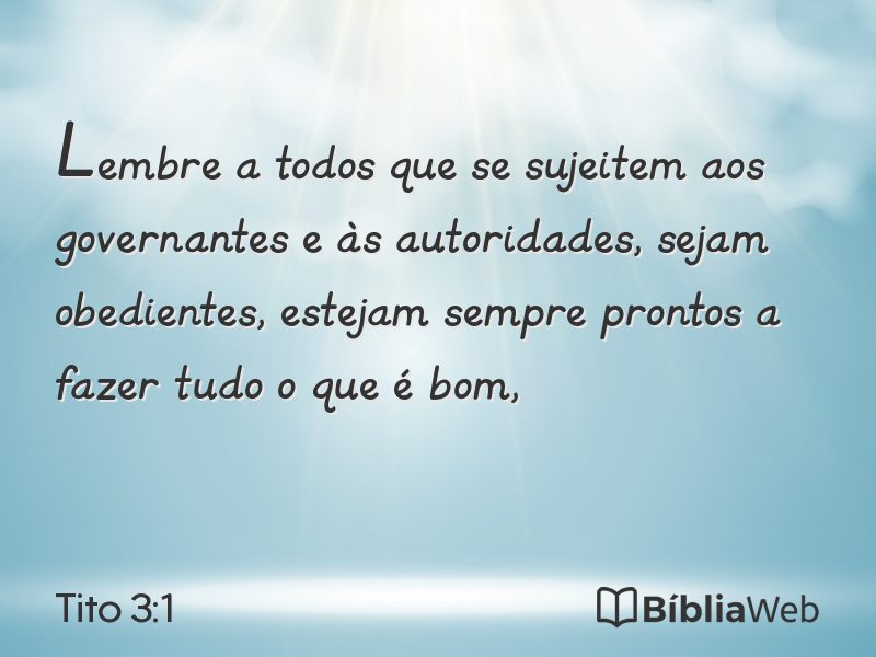 Tito 3:1 em imagem para compartilhar
