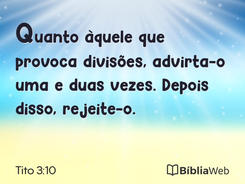 Tito 3:10 em imagem para compartilhar