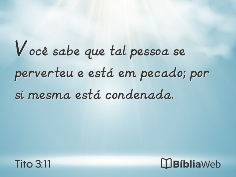 Tito 3:11 em imagem para compartilhar