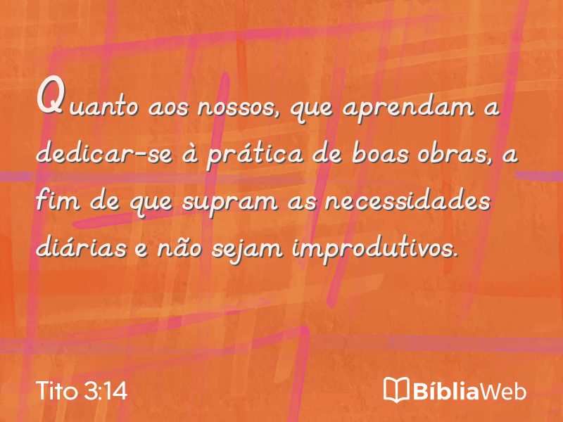 Tito 3:14 em imagem para compartilhar