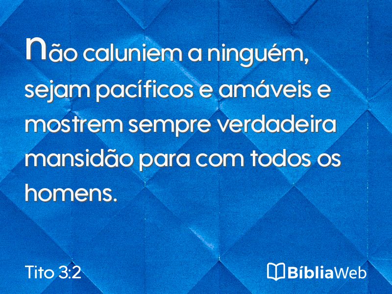 Tito 3:2 em imagem para compartilhar
