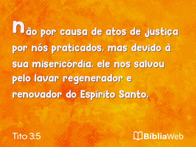 Tito 3:5 em imagem para compartilhar