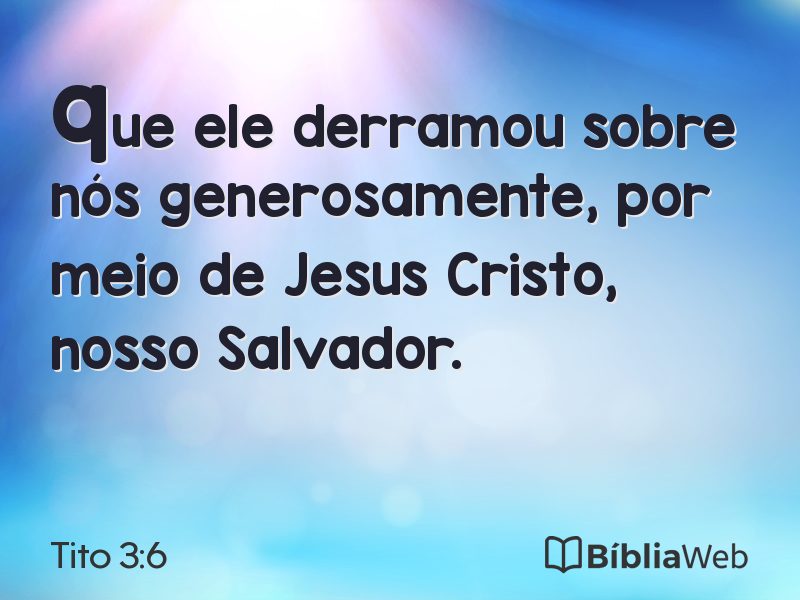 Tito 3:6 em imagem para compartilhar