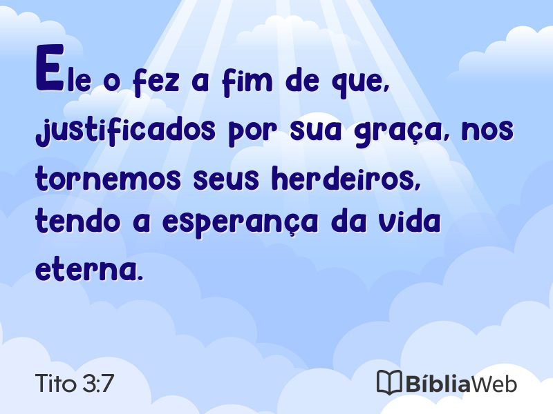 Tito 3:7 em imagem para compartilhar